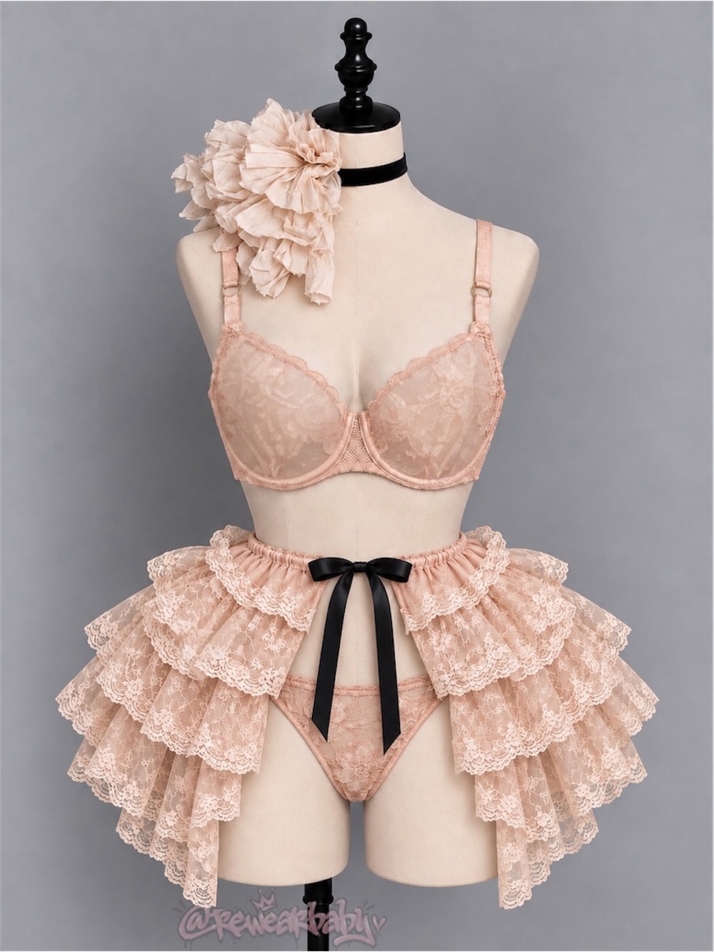Chantelle Paris Sheer Floral Lace Underwire Bra in Nude Blush
